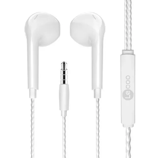 Lenovo Lecoo EH104W 3.5 Mm Jacklı Kablolu Kulak İçi Mikrofonlu Kulaklık Beyaz resmi