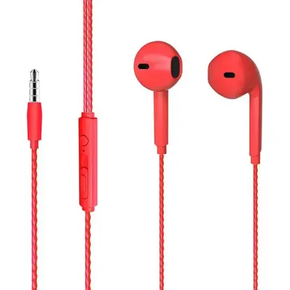 Lenovo Lecoo EH104R 3.5 Mm Jacklı Kablolu Kulak İçi Mikrofonlu Kulaklık Kırmızı resmi