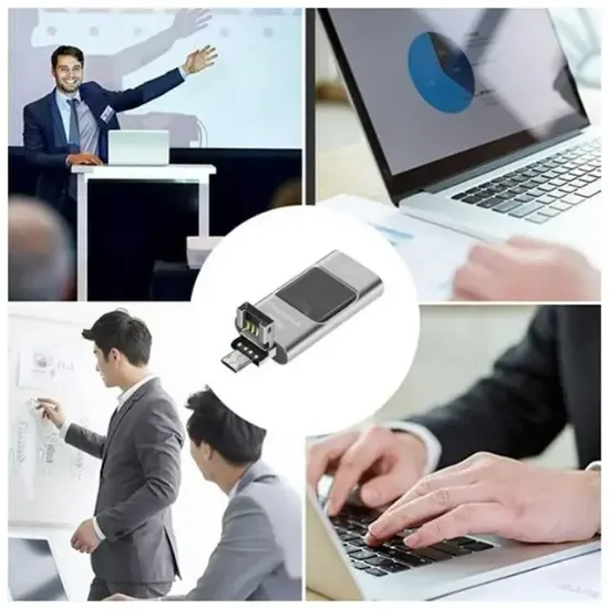 PowerMaster PM-16238 8GB OTG Flash Bellek 4IN1 Lightning Type-C USB-A Micro-USB IOS Android PC Uyumlu resmi