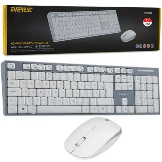 Everest KM-6063 Q Multimedya Kablosuz Klavye - Mouse Set resmi