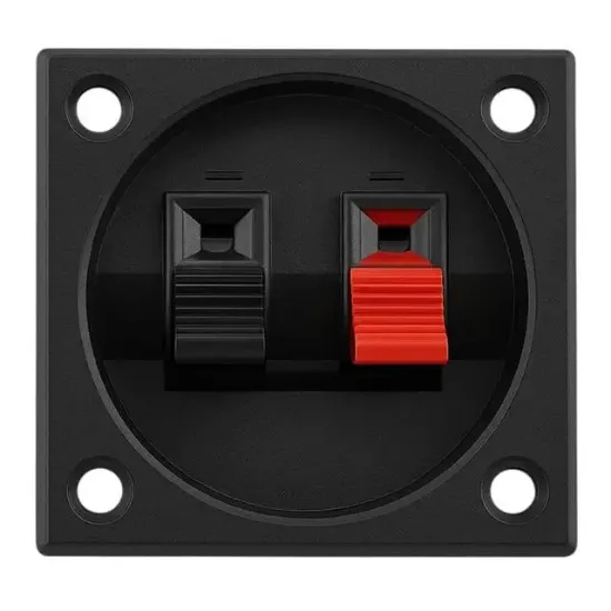 PowerMaster IC-249A İkili Kare Hoparlör Terminali Soketi Yaylı Tip 2'li 55x55mm resmi