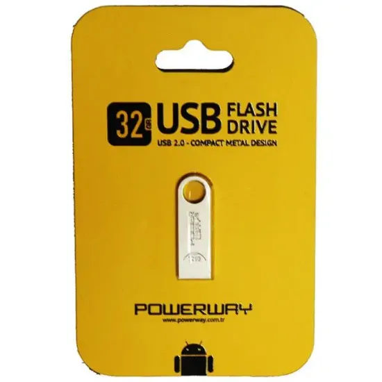 Powerway 32 Gb Metal Tip USB Flash Bellek resmi