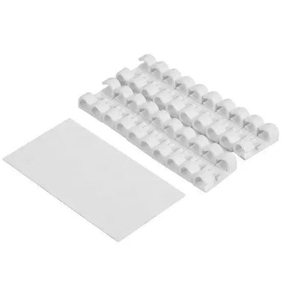 Powermaster 3M Yapışkanlı 20'li Beyaz Kablo Sabitleyici Düzenleyici Klips resmi