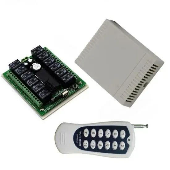 Weko 12 Volt - 433 Mhz 12 Kanallı Uzaktan Kumandalı Garaj Kumandası Kopyalama ve Role Devresi resmi