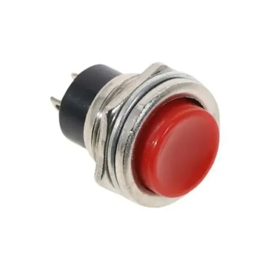 IC-180 Yuvarlak 16Mm Kırmızı Metal Buton DS-212 resmi
