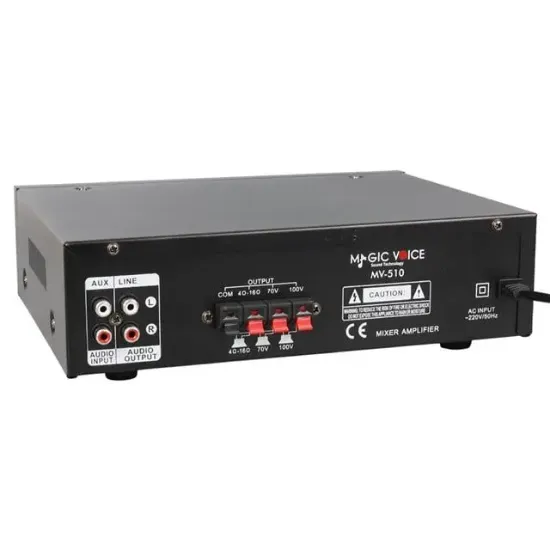 Magicvoice MV-510 50 Watt Usb-Sd-Bluetooth Girişli Hat Trafolu Ses Mixer resmi
