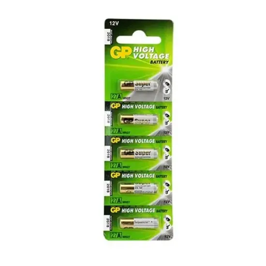 GP 27A 12V İnce Alarm Pili (5'li Paket) resmi