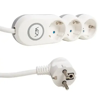 Vea VE2S3S 3'lü Anahtarlı 1.5 Metre Çoklu Priz resmi
