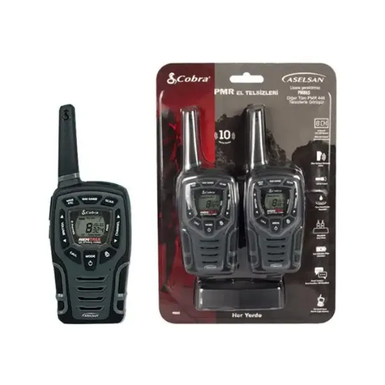 Aselsan PM-865 Pil Şarj Dahil 10 Km Titreşimli İkili El Telsizi (8 Kanal+121 Alt Kanal resmi