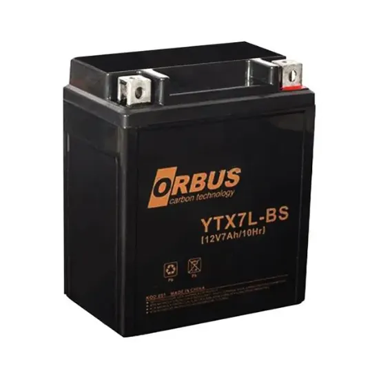 Orbus 12 V 7 Amper Elektrikli Karbon Bisiklet Aküsü YTX7L-BS resmi