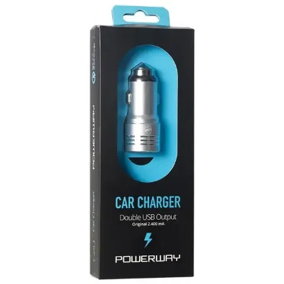 Powerway X-633 Çift Usb'li 3.1 Amper Metal Çakmaklık Araç Şarj Cihazı resmi