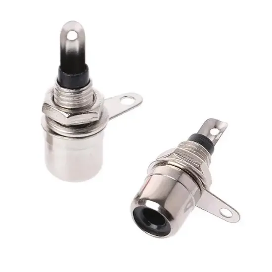 Tos Fiş RCA Şase Konnektör Somunlu Siyah resmi