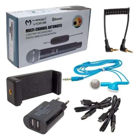Magicvoice Mv-19602 UHF Kablosuz Kamera Uyumlu Bluetooth İkili Mikrofon Set resmi