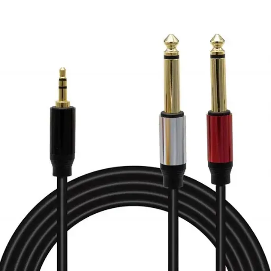 MagicVoice LD360 1.5 Metre 3.5mm Stereo Jak (TRS) - 2x6.35mm Mono Jak (TS) Ses Kablosu resmi