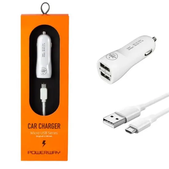 Powerway 3.1A Micro Usb Araç Çakmaklık Şarj Aleti X233 resmi