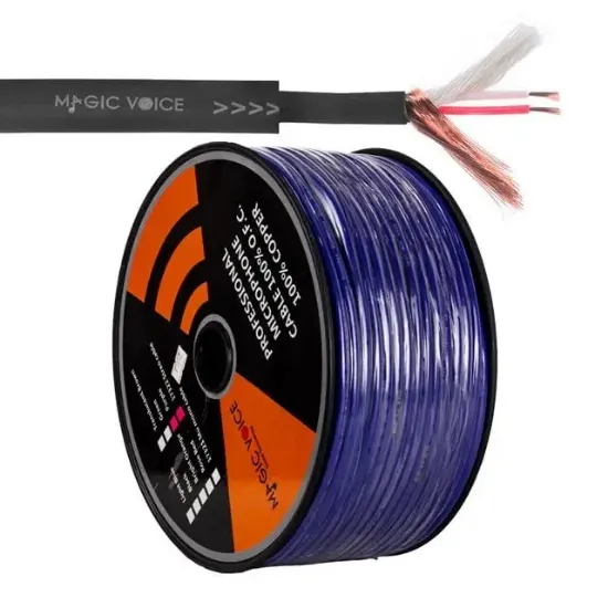 MagicVoice B96 Profesyonel 2 Damarlı Blendajlı Enstrüman Mikrofon Kablosu Stereo 100 Metre (Mor) resmi