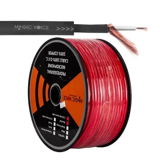 MagicVoice B96 Profesyonel Tek Damarlı Blendajlı Enstrüman Mikrofon Kablosu Mono 100 Metre (Kırmızı) resmi