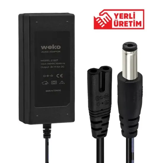 Weko 9 Volt - 5 Amper Masaüstü Adaptör 5.5*2.5 Mm Uçlu Yerli̇ Üreti̇m resmi