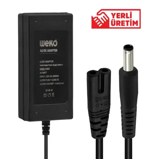 Weko 12 Volt 3.25 Amper 4.5x3.0mm Uçlu Notebook Adaptör resmi