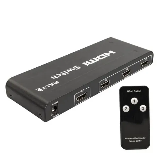 Fully G-538H 3 Giriş 1 Çıkış Hdmi Switcher Toplayıcı Metal Kasa Adaptörlü resmi