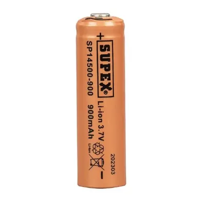 Supex Lityum Ion 3.7v 900mah Şarj Edilebilir Başlıklı Pil SP14500-900s resmi