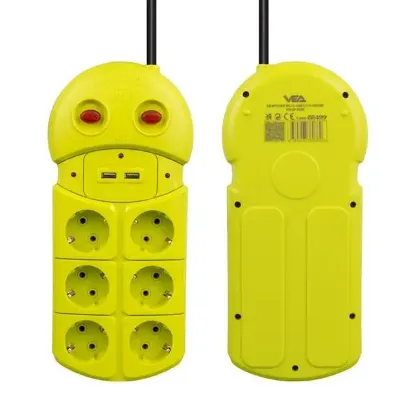 Vea VE-970USB 6'Lı 2 USB'li 1.5 Metre Grup Priz resmi