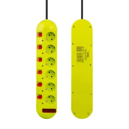 Vea VE-E60 6'Lı 1.5 Metre Ayrı Anahtarlı Grup Priz resmi