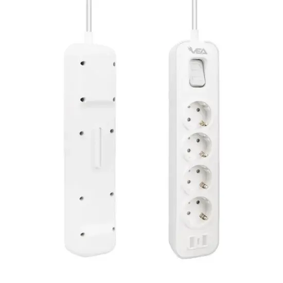 Vea VE-NOVA104 A Class 4'lü Anahtarlı 1.5 Metre Grup Priz resmi