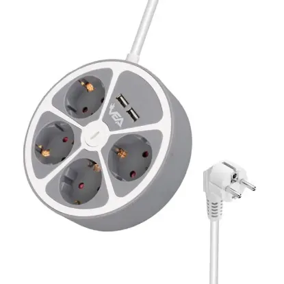 Vea VE-G604YU 4'lü 2 USB’li Anahtarlı 1.5 Metre Grup Priz resmi