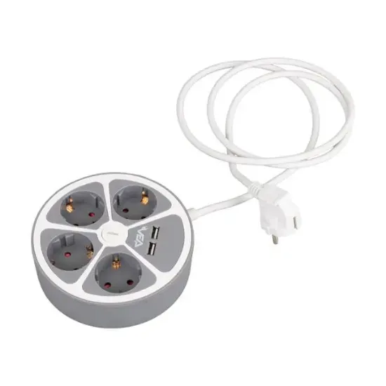 Vea VE-G604YU 4'lü 2 USB’li Anahtarlı 1.5 Metre Grup Priz resmi