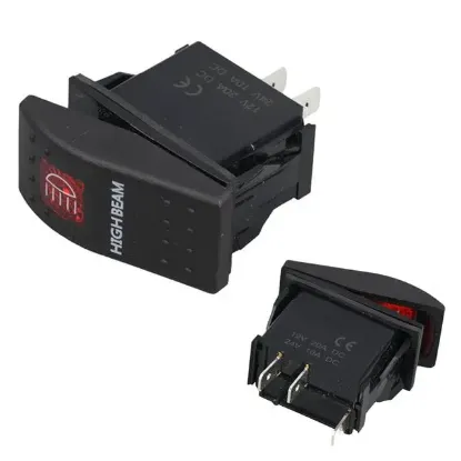 PowerMaster Projektör Sembollü Işıklı 3 Pinli On-Off 12-24V Marin Switch resmi