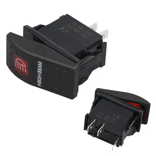 PowerMaster Projektör Sembollü Işıklı 3 Pinli On-Off 12-24V Marin Switch resmi