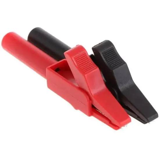 IC-243B 4Mm Banan Jak Girişli Krokodil CatII (2li Takım Siyah-Kırmızı) resmi