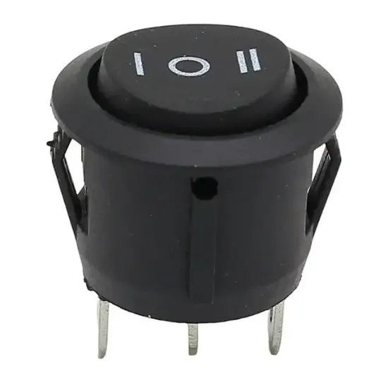 IC-134 Yuvarlak Işıksız On-Off-On 3P Anahtar resmi