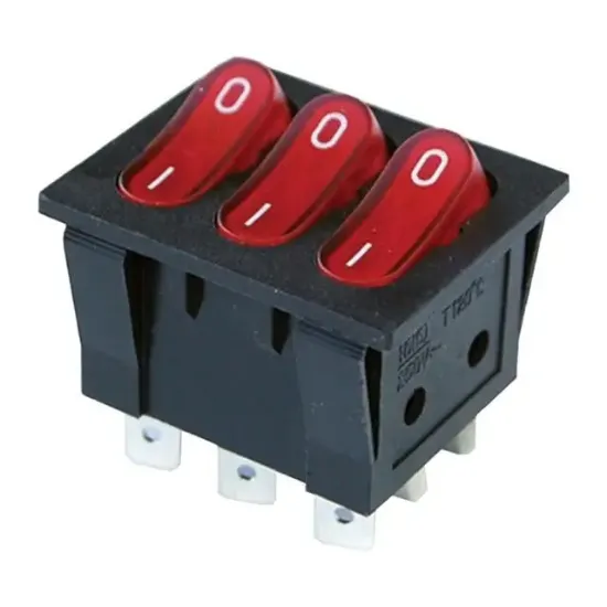 PowerMaster Üçlü Işıklı Anahtar On-Off 9P (IC-135) resmi