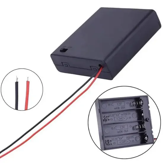 Powermaster  4'lü AA Kapaklı Switch'li Pil Yuvası (IC-233F) resmi