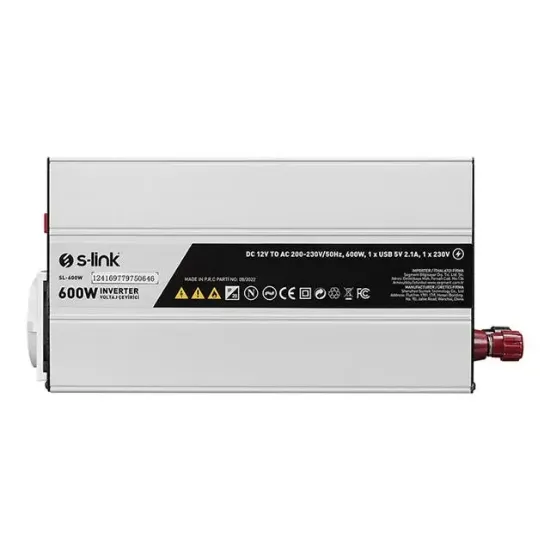 S-Link SL-600W Dc12v-Ac230v 600w İnverter resmi