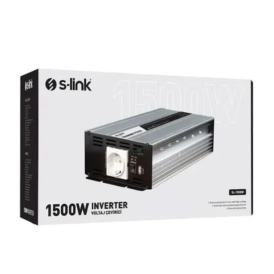 S-Link SL-1500W Dc12v-Ac230v 1500w İnverter resmi