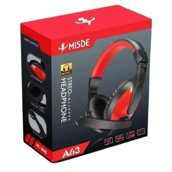 Magicvoice A63 Misde 3.5 Mm Aux Girişli Stereo Mikrofonlu Kulak Üstü Oyuncu Kulaklık      resmi