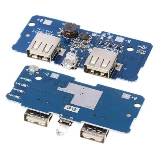 Weko WK-24030 Lityum Batarya Mikro USB İki Port 5V 2A Powerbank Devresi Modülü resmi