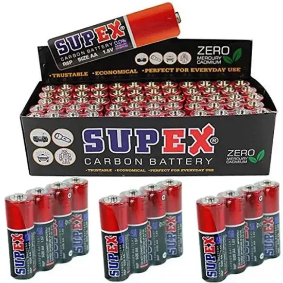 Supex R6 1.5 Volt Çinko Karbon AA Kalem Pil 60'lı Kalem Pil resmi