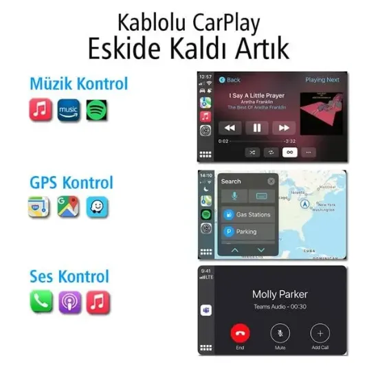 PowerMaster PM-24508 Wireless Kablosuz Apple İphone CarPlay Ekran Yansıtma (Versiyon 4.0) resmi