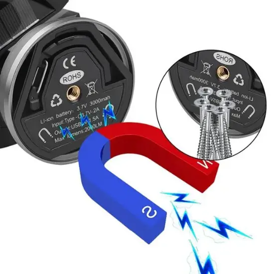 PowerMaster PM-24564 25 Watt USB - Type-C Girişli Cob Ledli Tek Yönlü 180 Derece Solar Çalışma Lambası resmi