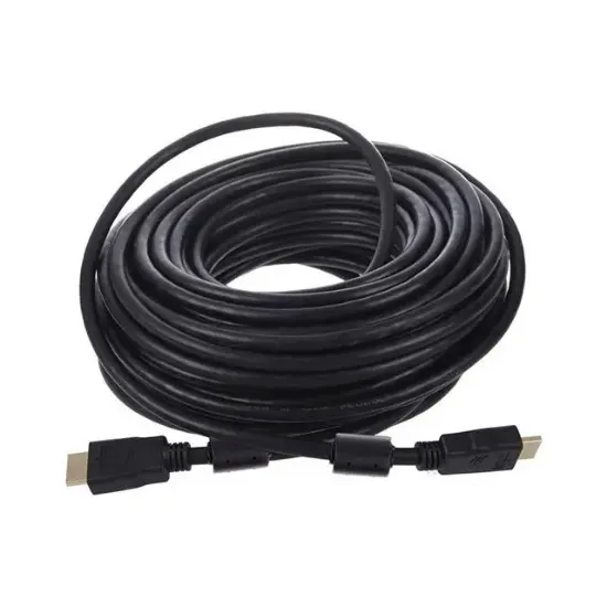 Fully G-507FS Plastik Düz Siyah 20 Metre Gold Poşetli Hdmi Kablo resmi