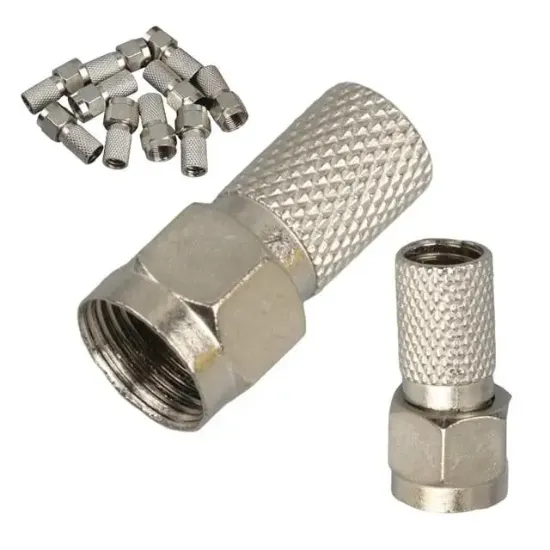 Herz Hf-02 Rg6/U6 22 Mm Siyah Contalı F Konnektör (100'Lü Poşet) resmi