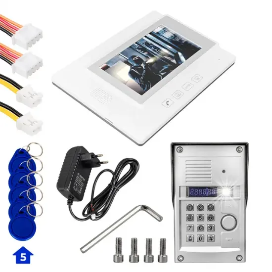 PowerMaster 773TP 1 Daire 7'' NFC Şifre Girişli Görüntülü Diafon Kapı Zili Interkom Akıllı Ev Güvenliği Sistemi resmi