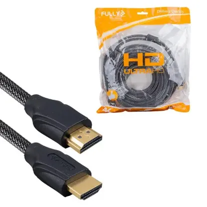 Fully G-507E 15 Metre Örgülü Gold Uçlu HDMI Kablo (Seri 1) resmi