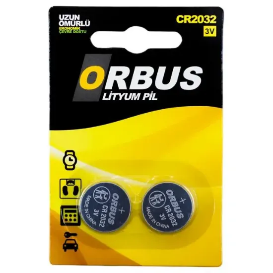 Orbus CR2032 3 Volt Lityum Para Pil (2'li Paket Fiyatı) resmi