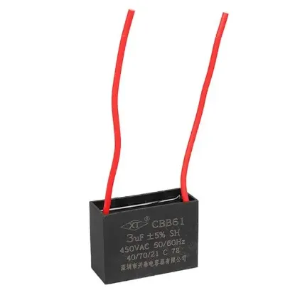 3 UF 450 V Kablolu Kare Tip Kutupsuz Kondansatör resmi