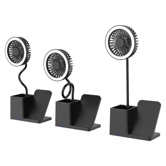 S-link SL-M9055 10 Watt Kablosuz Şarj İstasyonlu Fanlı Kalemlikli Masa Lambası (Siyah) resmi